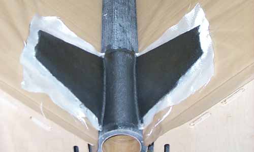 carbon and fiberglass cloth layups